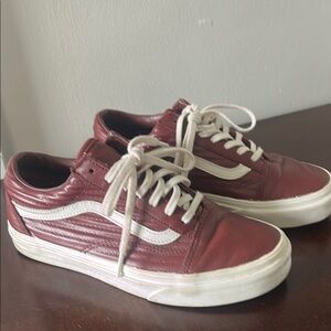 Burgundy and White Sneakers